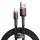 Baseus Cafule Nylon harisnyázott USB/Lightning kábel QC3.0 2.4A 0.5m fekete/piros (CATKLF-A19)