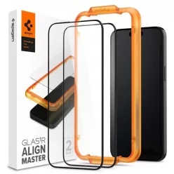   iPhone 15 Plus Spigen Alm Glass FC 2x üvegfólia fekete (AGL06886)