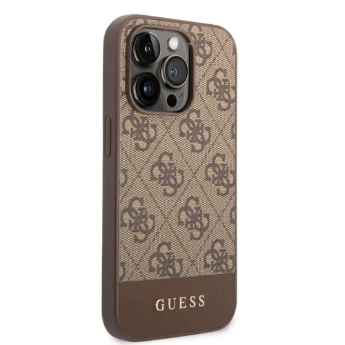 iPhone 14 Pro Guess 4G Stripe tok barna (GUHCP14LG4GLBR)