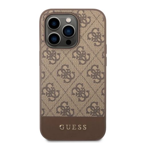 iPhone 14 Pro Guess 4G Stripe tok barna (GUHCP14LG4GLBR)