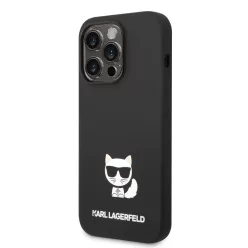   iPhone 14 Pro Max Karl Lagerfeld Choupette szilikon tok fekete (KLHCP14XSLCTBK)