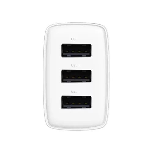 Baseus Compact hálózati töltő 3XUSB - 17W (CCXJ020102) fehér