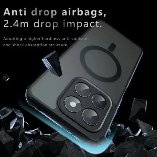 Honor 400 Smart / X7d 4G - Techsuit PureFrost MagSafe - Matt Fekete tok