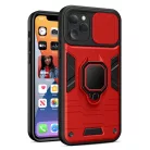 iPhone 14 Plus Ring Lens tok kameralencse védővel és kihajtható támasszal piros