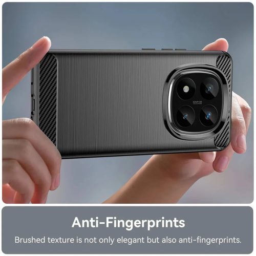 Techsuit - Karbon Szilikon - Xiaomi Redmi Note 14 Pro 4G / Poco F7 - Fekete tok