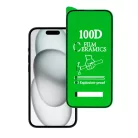 iPhone 15 Pro Hard Full Glue kijelzővédő üvegfólia kerámiával fekete