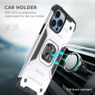 iPhone 14 Ring Armor Case Kickstand tok kihajtható mágneses támasszal ezüst Alphajack