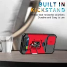 iPhone 14 Pro Max Ring Armor tok kameralencse védővel, kihajtható támasszal, kártyatartóval fekete Alphajack