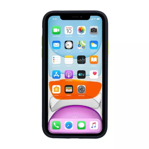 Xiaomi 12 / 12X Vennus Color Button Matt Bumper tok fekete