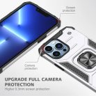 iPhone 14 Plus Ring Armor Case Kickstand tok kihajtható mágneses támasszal ezüst Alphajack