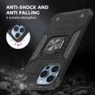iPhone 14 Pro Max Ring Armor Case Kickstand tok kihajtható mágneses támasszal fekete Alphajack