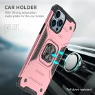 iPhone 14 Pro Max Ring Armor Case Kickstand tok kihajtható mágneses támasszal rose gold Alphajack