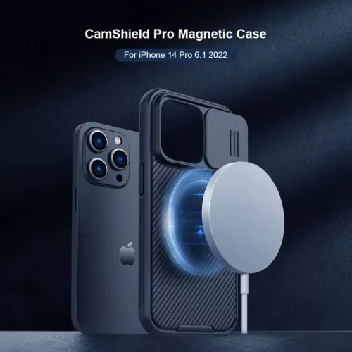 iPhone 14 Pro Max Nillkin CamShield Pro Magsafe kompatibilis tok kék