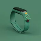 Strap Xmas karácsonyi óraszíj Xiaomi Mi Band 4 / Mi Band 3 sötétzöld fenyőfa