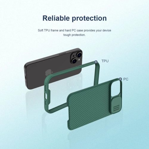 iPhone 14 Plus Nillkin CamShield Pro tok sötét zöld