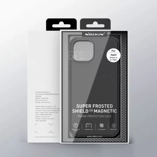 iPhone 14 Plus Nillkin Super Frosted Pro Magnetic tok fekete MagSafe kompatibilis