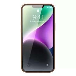iPhone 14 Plus Dux Ducis Yolo TPU és PU bőr tok barna