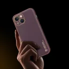 iPhone 14 Plus Dux Ducis Yolo TPU és PU bőr tok lila
