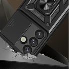 Hybrid Armor Camshield állvánnyal és kameravédővel Samsung Galaxy S25 Edge tok - Fekete