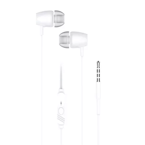 BLUE STAR vezetékes fülhallgatók Jack 3,5 mm mikrofonnal PA-E67 1,2 m fehér