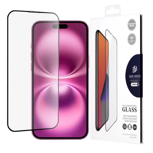 Dux Ducis - Edzett Üveg - iPhone 16 Plus - Fekete üvegfólia
