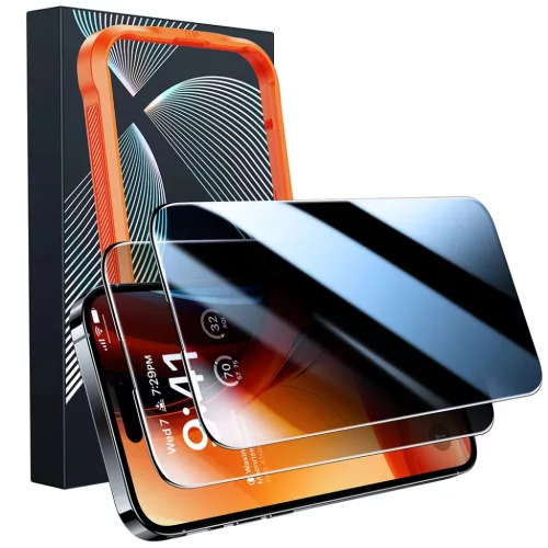 Torras - GlassGo Epic Privacy - iPhone 15 Pro Max - Fekete üvegfólia