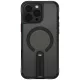 iPhone 16 Pro Skinarma Helix mágneses töltőt, 360 fokban forgatható állvánnyal fekete tok