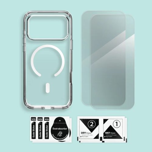 iPhone 17 Pro Max Magsafe tok + üvegfólia 2db 9H 2.5D HD 0.33mm Alphajack