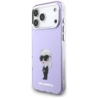 iPhone 17 Pro Max Karl Lagerfeld IML Aquarelle Karl & Choupette & Logo MagSafe tok Lila
