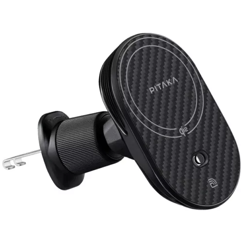 MagSafe fekete szürke iPhone és Android telefontartó vezetéknélküli töltővel PITAKA MagEZ Pro 2 Qi2 15W NFC