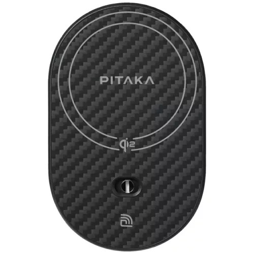 MagSafe fekete szürke iPhone és Android telefontartó vezetéknélküli töltővel PITAKA MagEZ Pro 2 Qi2 15W NFC