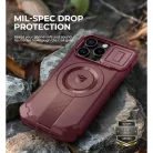 iPhone 16 Pro Dexnor Magsafe 360 tok, kihajtható állvánnyal, piros ütésálló