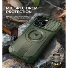 iPhone 16 Pro Dexnor Magsafe 360 tok, kihajtható állvánnyal, zöld ütésálló