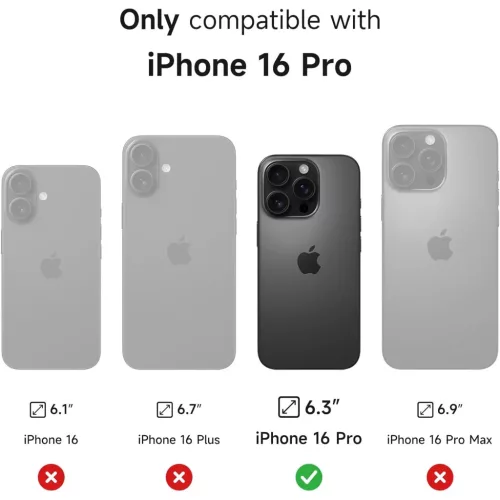 iPhone 16 Pro SURITCH Magsafe tok, kihajtható állvánnyal, fekete ütésálló