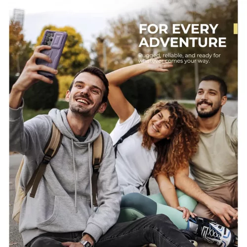 Samsung Galaxy S25 Ultra Lila Dexnor 360 tok kihajtható állvánnyal, ütésálló