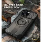 iPhone 16 Pro Dexnor Magsafe 360 tok, kihajtható állvánnyal, fekete ütésálló