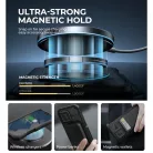 iPhone 16 Pro Dexnor Magsafe 360 tok, kihajtható állvánnyal, fekete ütésálló