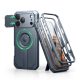 iPhone 17 Pro Max Dexnor MagSafe ütésálló 360 tok kihajtható állvánnyal és kameravédővel kék