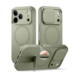   iPhone 17 Pro Max Suritch MagSafe ütésálló tok kihajtható állvánnyal és kameravédővel zöld