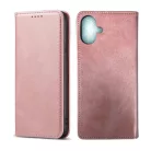 Samsung Galaxy A17 mágneses PU bőr fliptok kártyatartóval rózsaszín Alphajack