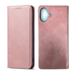  Samsung Galaxy A17 mágneses PU bőr fliptok kártyatartóval rózsaszín Alphajack