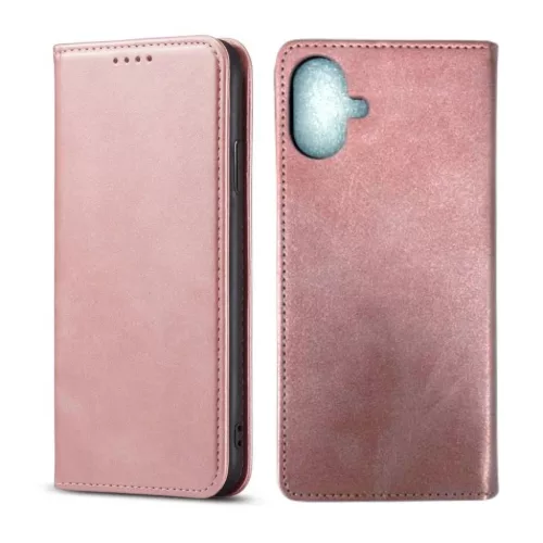 Samsung Galaxy A17 mágneses PU bőr fliptok kártyatartóval rózsaszín Alphajack