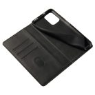 iPhone 17 Pro Max mágneses PU bőr fliptok kártyatartóval pánt nélküli fekete Alphajack