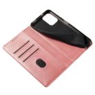 iPhone 17 Pro Max mágneses PU bőr fliptok kártyatartóval pánt nélküli rózsaszín Alphajack