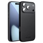 iPhone 17 Pro Max fekete bőrtok MagSafe kompatibilitással Alphajack QTech Series kameralencse védővel