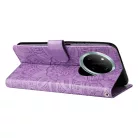 Honor Magic 7 Lite napraforgó mintás dombornyomott fliptok – lila