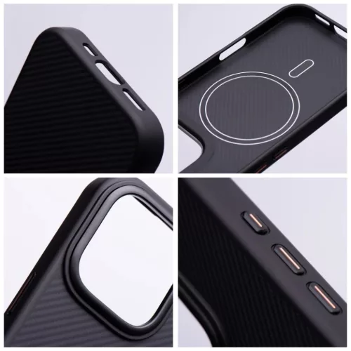 iPhone 16e/17e Carbon Elite Mag tok kompatibilis MagSafe-fel fekete