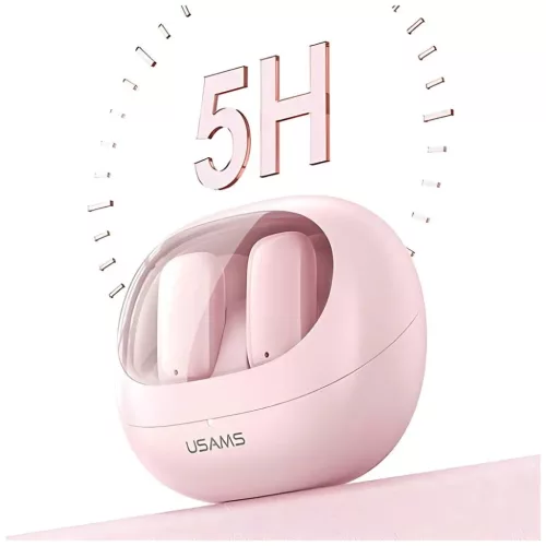 USAMS Bluetooth 5.3 TWSTD sorozatú vezeték nélküli fejhallgató Rózsaszín BHUTD03 (TD22)