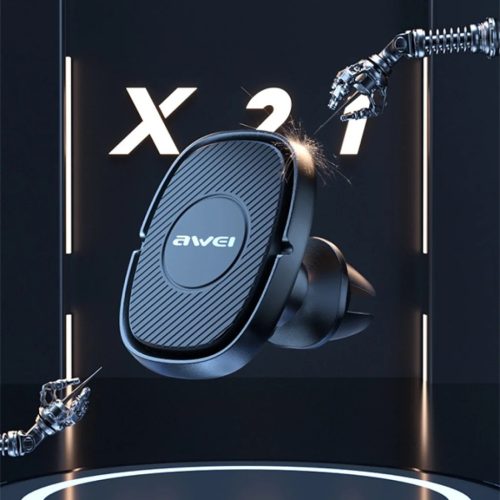 Fekete AWEI X21 mágneses autós tartó légbefúvóra