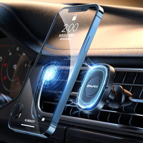 Fekete AWEI X21 mágneses autós tartó légbefúvóra